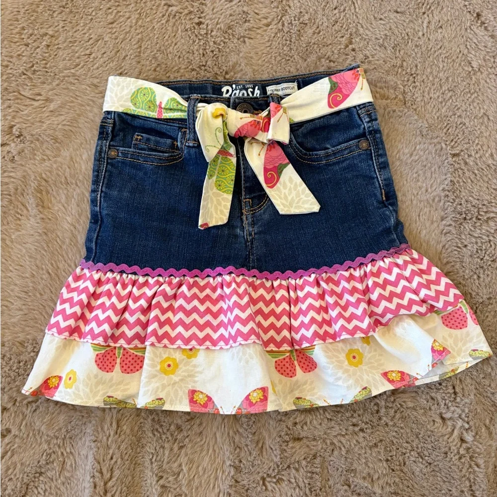 B’gosh upcycled denim skirt, girls 4